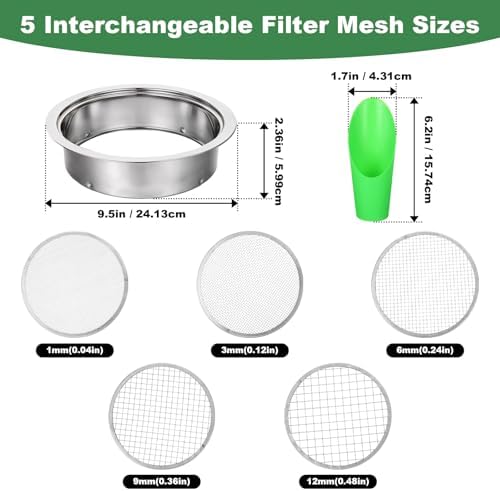 Soil Sieve Set Garden Soils Sifter Stainless Steel Mesh Sifters Compost Sifter - Image 2