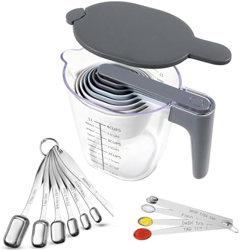 22-Pc Stackable Measuring Cups and Spoons Set by Recogwood
