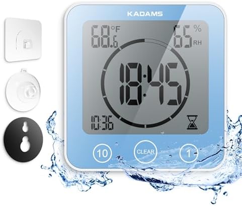 KADAMS Shower Clock Waterproof Bathroom Timer – Digital Wall Clock by KADAMS