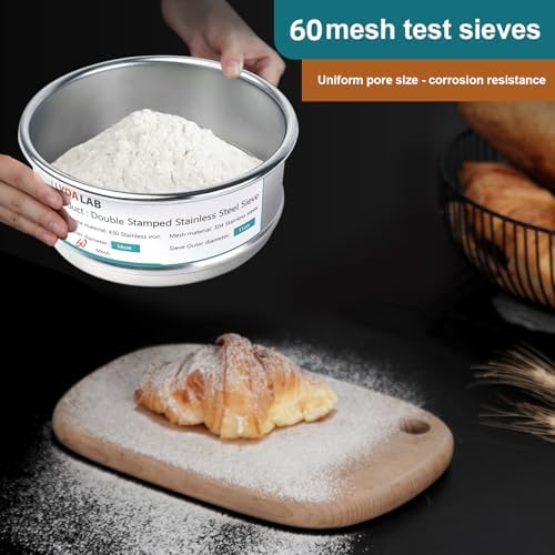 4" 304 Stainless Steel Lab Sieve, 60 Mesh Screen Sifter - Image 6