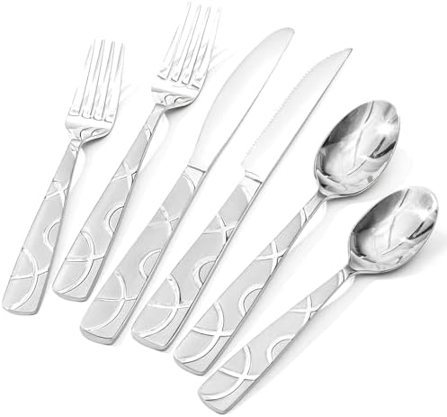 HIKAA 48PCS Stainless Steel Silverware Set by HIKAA
