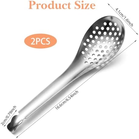 2 Pcs Caviar Spoons, Slotted Spoons - Image 2