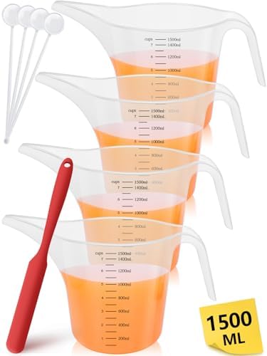 4 Pack 1500ml/50oz Long Spout Funnel Pitcher by Artcome
