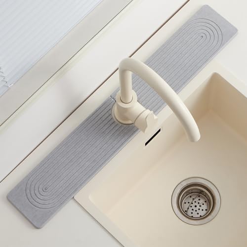 Fast Drying Stone Faucet Mat for Kitchen Sink by FATILINHOME