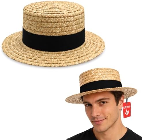 Morph Adult Straw Panama Boater Skimmer Hat Gatsby Roaring Barbershop Quartet by NickyBigsNovelties