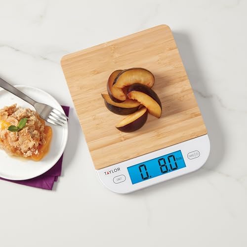 Taylor Bamboo Digital Backlit Kitchen Scale - 15 lb Max Capacity - Image 4