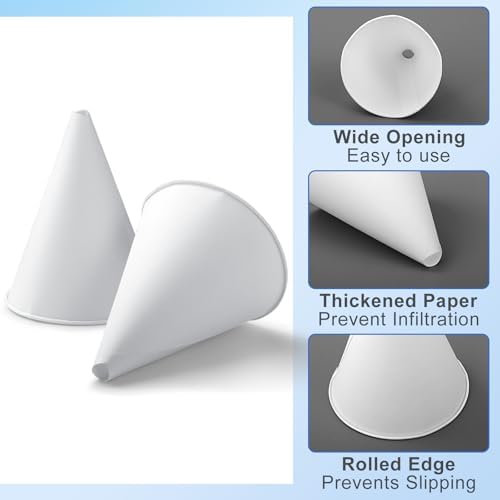 100 Pcs Disposable Paper Engine Oil Funnels, 6oz - Image 3