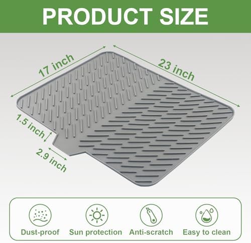 Silicone Dish Drying Mat for Kitchen Counter - Image 3