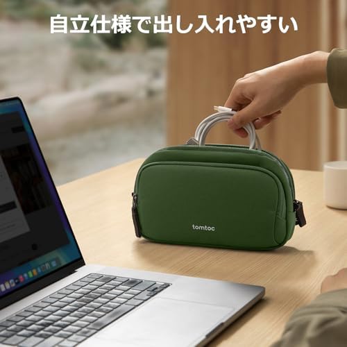 tomtoc Electronic Organizer Travel Case, Dual Compartment Tech Organization - Image 3