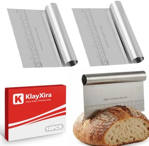2 Pack Stainless Steel Dough Scraper and Dough Scrapers Set, or Baking Pastry by Unknown