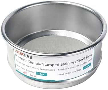 4" 304 Stainless Steel Lab Sieve, 60 Mesh Screen Sifter by LVDALAB