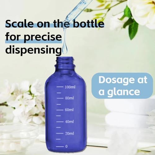 Blue Glass Dropper Bottle 3.4 oz, 2x100ml Blue Glass Eye Dropper Bottles - Image 4