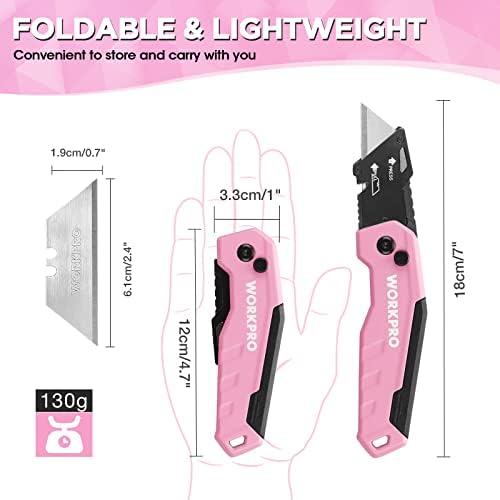 WORKPRO Folding Utility Knife, Quick Change Box Cutter - Image 2