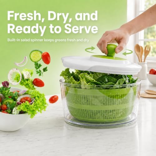 Large Salad Spinner with Slicer - Image 3