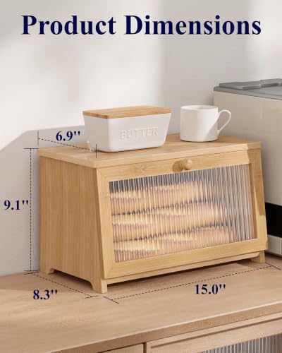 Kitsure Wooden Bread Box for Kitchen Countertop - Image 5