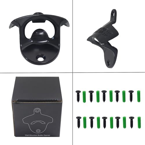 Black Stainless Beer Bottle Cap Opener Wall Mounted OPEN HERE - Image 5