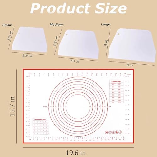 3 Piece Plastic Dough Scraper, Food Grade Trapezoidal Bread Scraper Set - Image 2