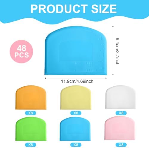 48 Pcs Flexible Plastic Dough Scraper Set - Image 2