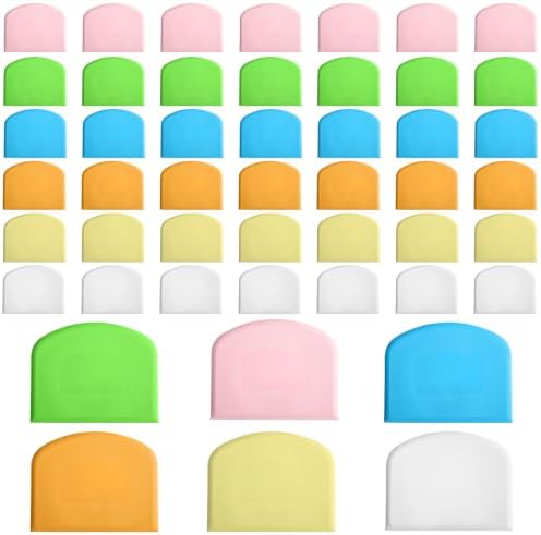 48 Pcs Flexible Plastic Dough Scraper Set by MAQUITA