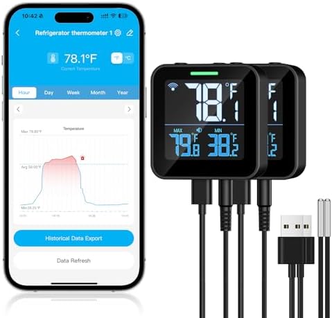 WiFi Refrigerator Thermometer, Freezer Alarm by Chtoocy