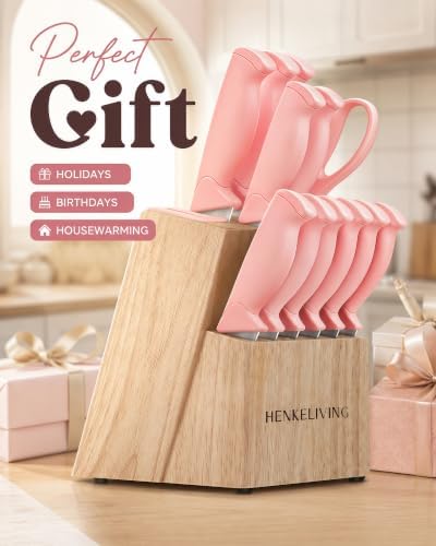 14-Piece Pink Kitchen Knife Set - Image 6