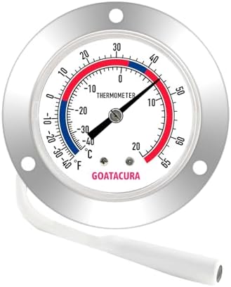 Vapor Capillary Refrigeration Thermometer, Stainless Steel Flanged Panel Mount by GOATACURA