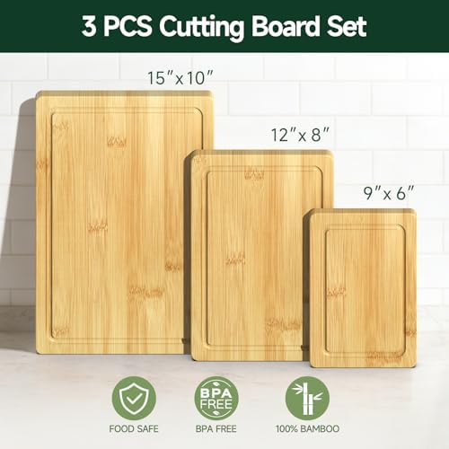 3-Piece Set Deep-Carbonized Bamboo Cutting Board - Image 2