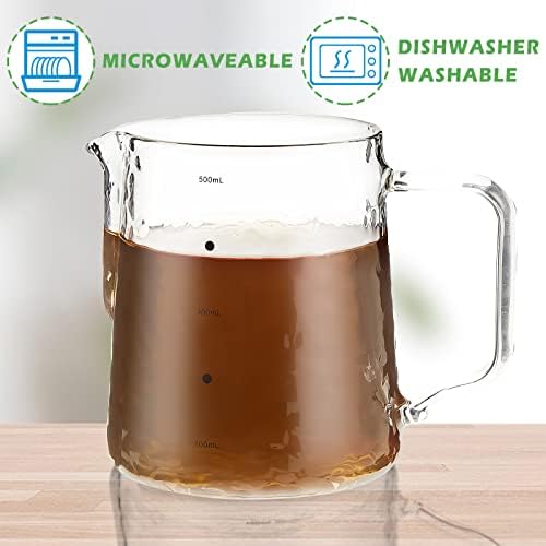 Leinuosen 2 Pcs Glass Milk Pitcher, Small Creamer Pitcher - Image 3
