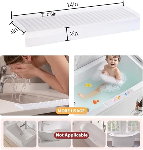 Sink Edge Protector with Suction Cup 4"x14", Silicone Sink Splash Guard - Image 5