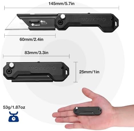 WORKPRO 2PCS EDC Folding Utility Knife, Mini Box Cutter - Image 2