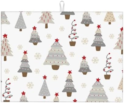 Absorbent Dish Drying Mat For Kitchen Counter, Christmas Tree Microfiber Dish by indokyeyqaz