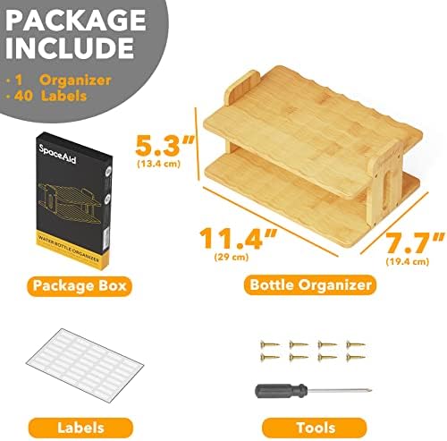 SpaceAid Bamboo Water Bottle Organizer - Image 5