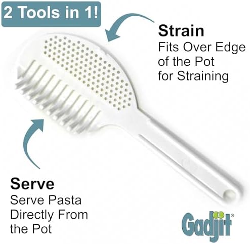 Gadjit Pasta Strain & Serve – Pot Strainer and Pasta Server, Two-Sided Kitchen - Image 2