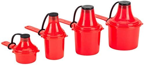 4-Pack Multi-Size 15cc-90cc Supplement Funnel Set Red by TheScoopie