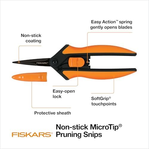 Fiskars 6" Non-Stick Pruning Snips, Resin-Resistant Garden Scissors - Image 2