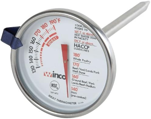 Winco 2" Dial Clear Meat Thermometer by Winco
