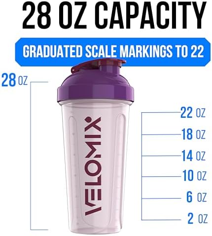 VELOMIX 2 Pack 28oz Protein Shaker Bottle - Image 4