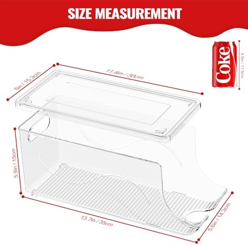SCAVATA 2 Pack Stackable Refrigerator Organizer, Soda Can Dispenser Pop Cans - Image 4