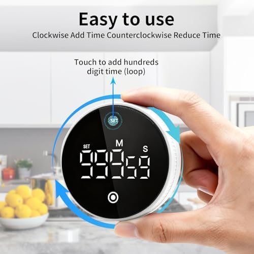 Digital Kitchen Timer, Magnetic Visual Countdown Countup Timer - Image 2