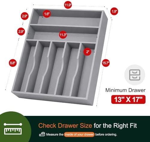 Kitchen Bamboo Silverware Organizer, Kitchen Drawer Organizer - Image 2