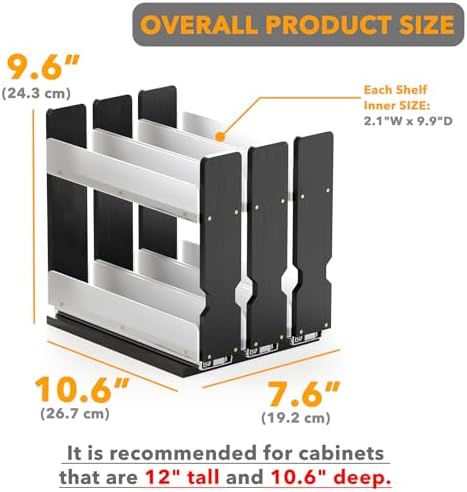 SpaceAid Bamboo Pull Out Spice Rack Organizer - Image 3