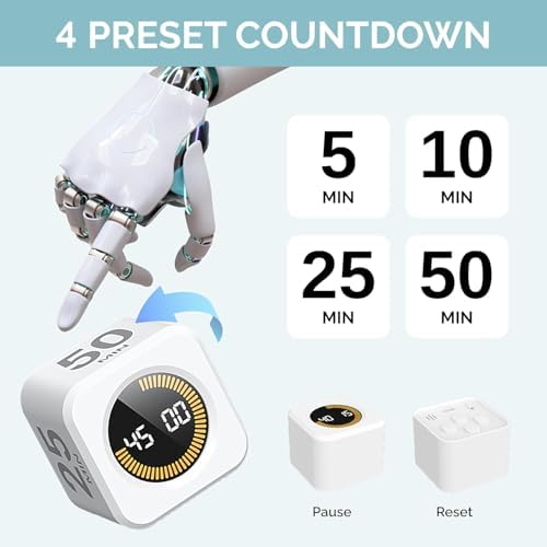 2 Pack - KADAMS Pomodoro Cube Timer Productivity Visual Timer - 5/10/25/50 Min - Image 2