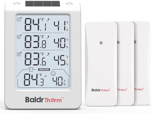 Digital Wireless Refrigerator Freezer Thermometer, 3 Remote Temperature Sensors by BaldrTherm