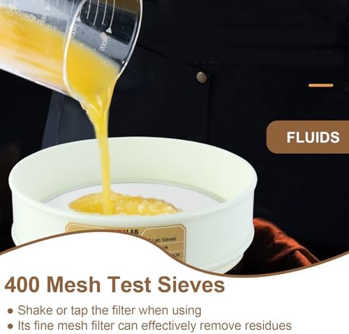 7.9" PVC Lab Sieve, Nylon Mesh, 400 Mesh Screen Sifter - Image 6