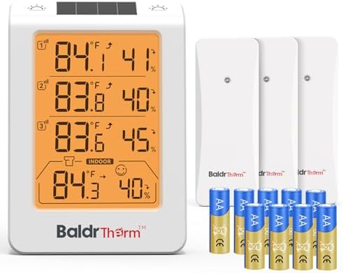 Digital Wireless Refrigerator Freezer Thermometer, 3 Remote Temperature Sensors by BaldrTherm