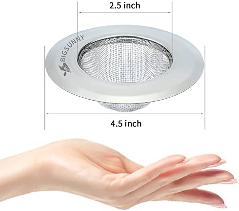Mesh Sink Strainer Set of 2, MSY BIGSUNNY Stainless Steel Kitchen Sink Strainer - Image 3