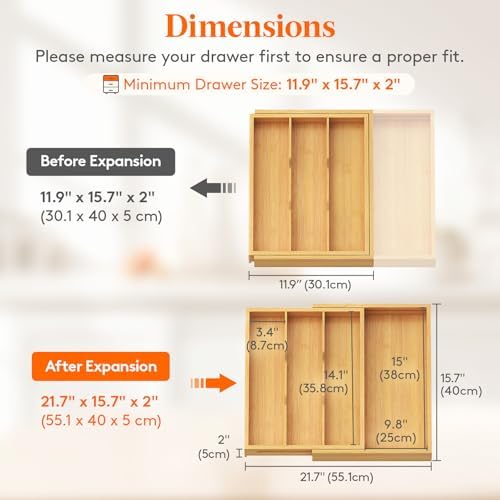 Lifewit Bamboo Utensil Organizer - Image 3