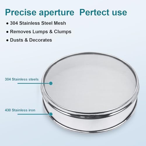 7.9" 304 Stainless Steel Lab Sieve, 100 Mesh Screen Sifter - Image 6