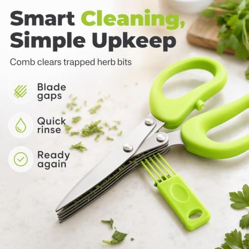 5-Blade Stainless Steel Herb Scissors - Image 2