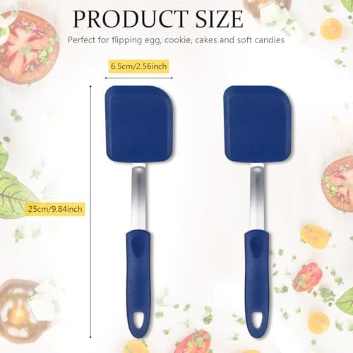 2Pcs Mini Silicone Cookie Brownie Spatula, Solid Flat - Image 2